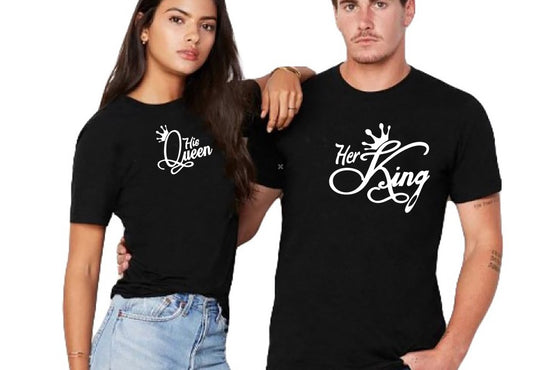 King & Queen Matching Couples T-Shirt- Couples