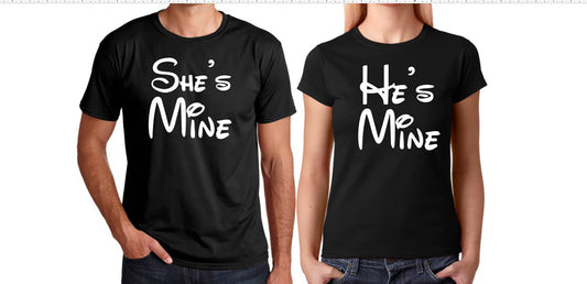 She's Mine He's Mine T-Shirt- Couples