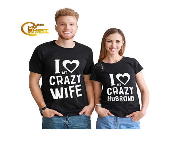 I love my crazy husband/wife-Couple T-shirt