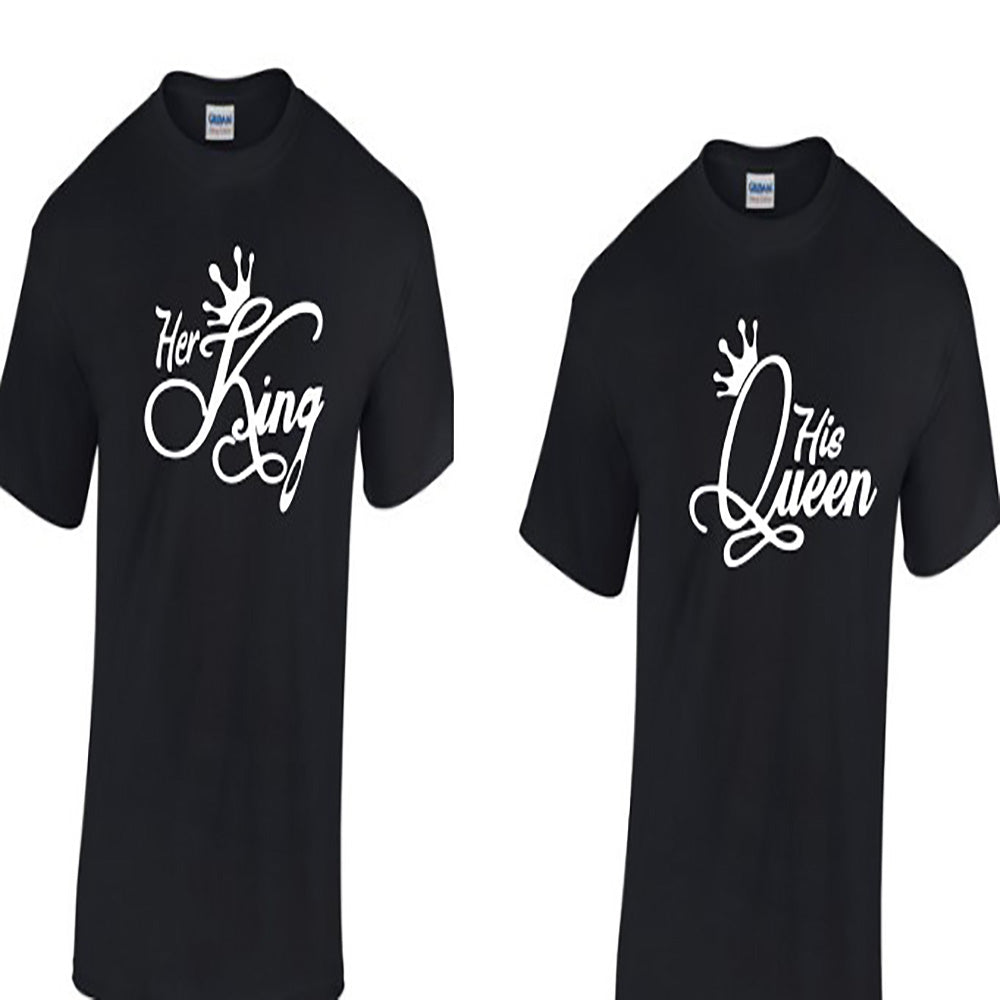 King & Queen Matching Couples T-Shirt- Couples