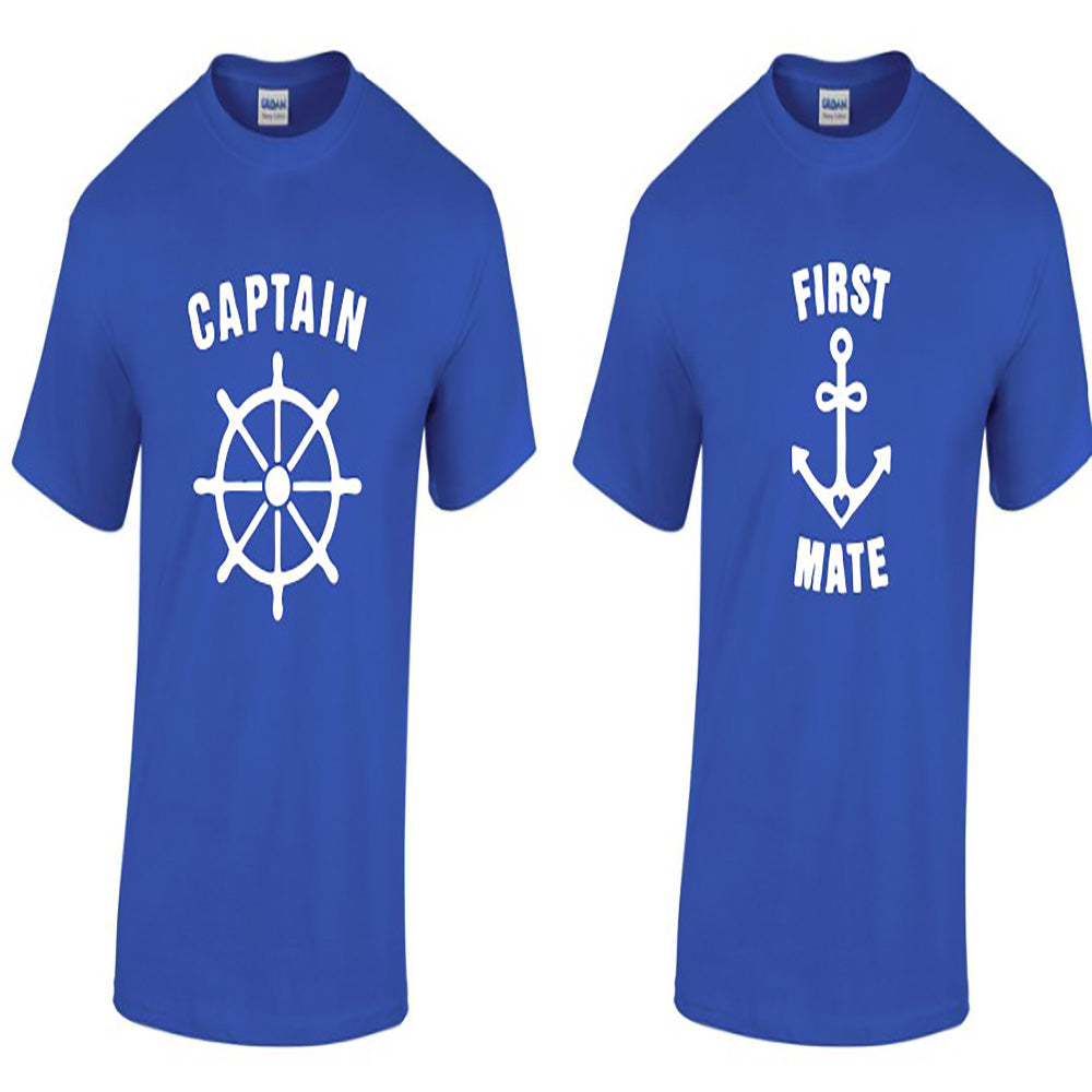 Funny Captain & First Mate T-Shirt- Couples