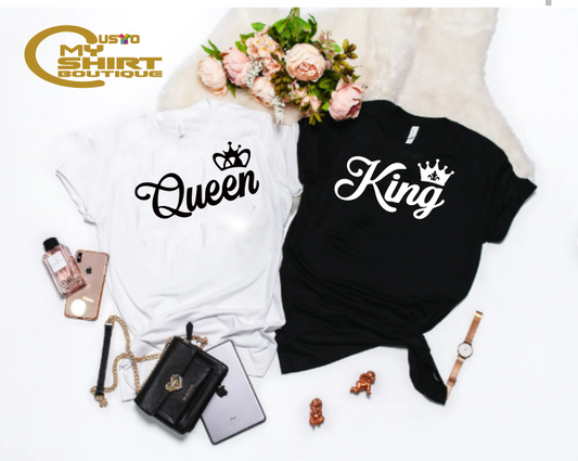 King And Queen - Couple T-Shirts
