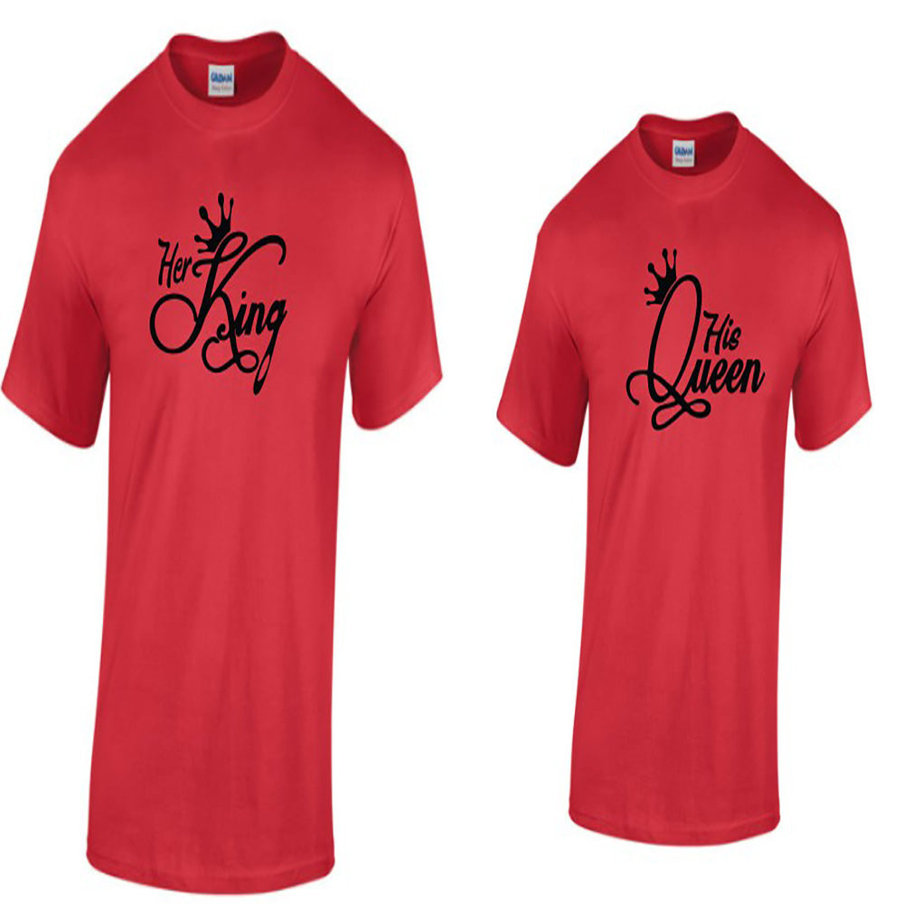 King & Queen Matching Couples T-Shirt- Couples